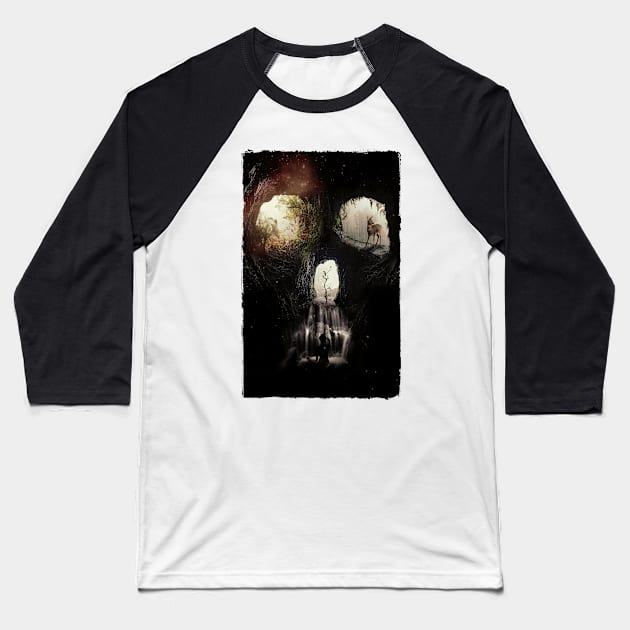 Skull Baseball T-Shirt by aligulec